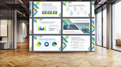 Elements of infographics for presentations templates. Annual report, leaflet, book cover design. Brochure layout, flyer template design. Corporate report, advertising template in vector Illustration.  Wall mural