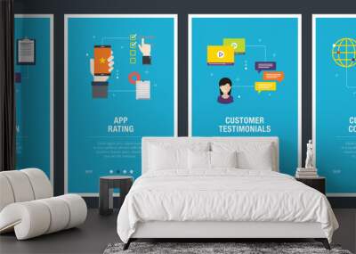 Positive evaluation, app rating and customer testimonials. Wall mural