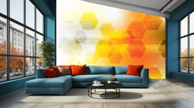 Technology background yellow futuristic abstract. Wall mural