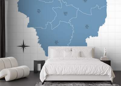 DKI Jakarta Province map illustration. Map of province in Indonesia Wall mural