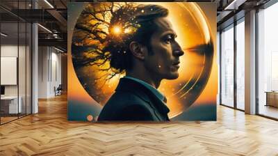 person in the space Wall mural