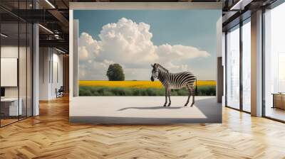 Zebra in the wild art Wall mural