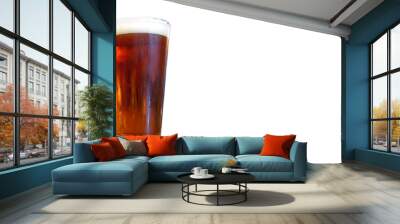 Glass of fresh beer with cap of foam isolated on white background. Copyspace for your text. Wall mural