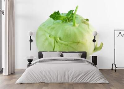 Organic fresh kohlrabi isolated on white background. Wall mural