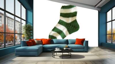 Woolen sport knitted sock isolated on white background. Knitted sport socks isolated. Wall mural