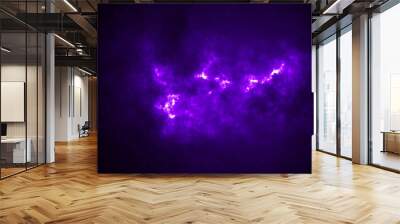 Abstract purple particle on dark background Wall mural