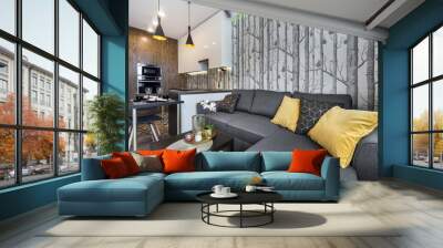 Modern interior design small apartment Wall mural