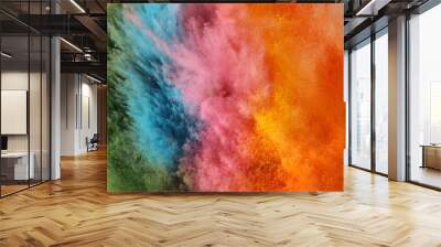 bright rainbow holi powder background Wall mural