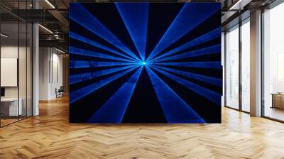 Wide blue laser beams at nightclub/music festival, alpha matte 2 Wall mural