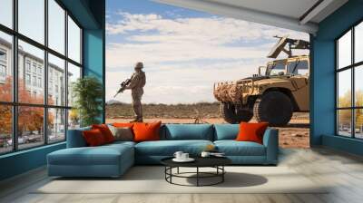 marine patrol soldiers Wall mural