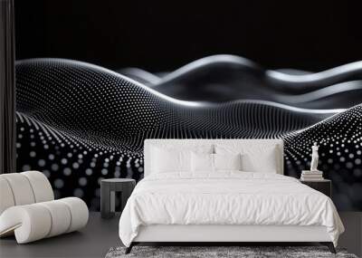 dynamic abstract composition with black and white lines and dots creating a modern visual effect wallpaper minimalist design and geometric patterns Wall mural