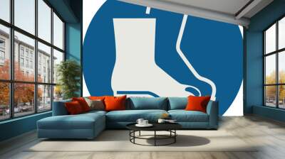 obligation sign pictogram, wear foot protection iso 7010 – m008, vector Wall mural