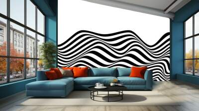 Abstract wave vector background. Abstract 3d black and white illusions. Stylized flowing water 3d illusion. Optical illusion lines background. Perfect for Wall decoration, poster, banner etc.

 Wall mural