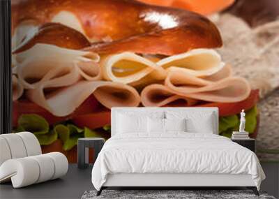 bagel sandwich Wall mural