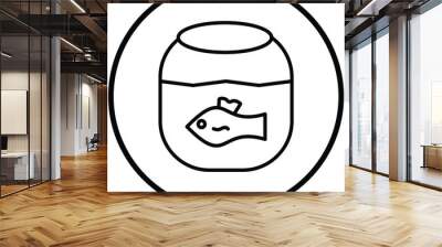 Fish Tank Icon Style Wall mural