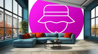 Fishing Hat Icon Style Wall mural