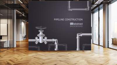 Abstract vertical background with flat designed pipeline Wall mural