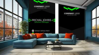 Green Black Bussines Card Fully Editable Print Ready 300 DPI 3.5x2 Print Size Wall mural