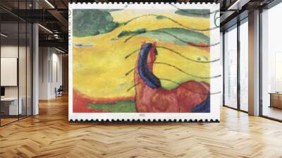 Landscape with a Horse, Painting by Franz Marc Wall mural