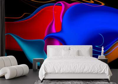 Abstract modern shape and color design background, Modern colorful flow, Wall mural