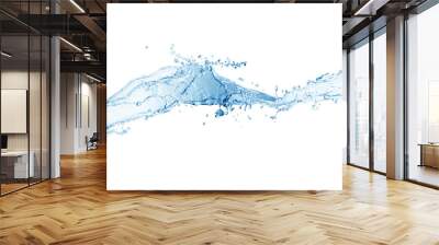 Water splash,water splash isolated on white background,blue water splash, Wall mural