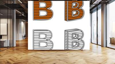 Letter B (a block of wood) Wall mural