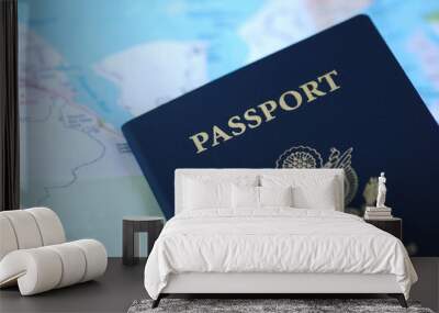 passport & paper map Wall mural