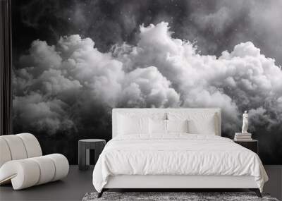 A misty fog with a smoky overlay and texture, isolated on a clear background. Wall mural