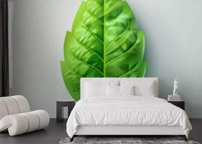 Eco-friendly energy symbol with a green leaf illustration. Wall mural