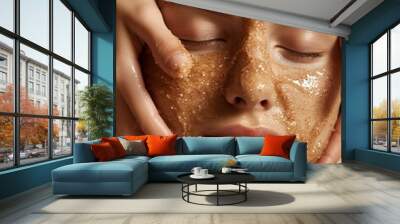 Exfoliation treatment at a spa for pampering the body. Wall mural