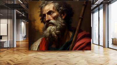 Saint Andrew Apostle of Christ Colored Illustration. Generative Ai. Wall mural