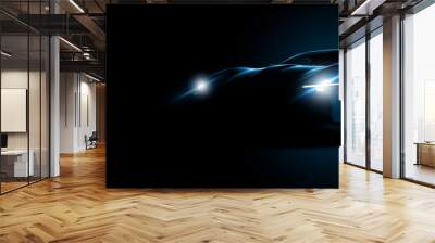 beautiful generic unbranded sport car in the dark Wall mural