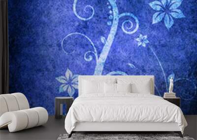 Blue flower texture Wall mural