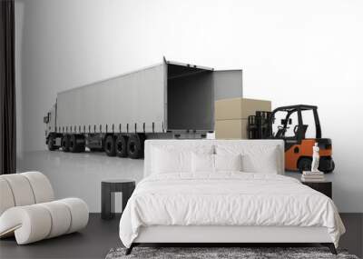 Forklift and truck Wall mural