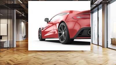 Red sport car isolated on a white background Wall mural