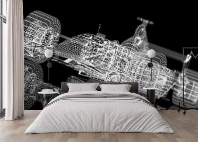 Wireframe formula one Wall mural