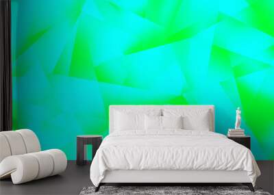 abstract blue green background neon crumpled paper Wall mural