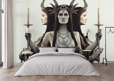 Hekate Goddess of Magic - Tricephala - Titan and Goddess of Olympus - AI Generated

 - AI Generated Wall mural