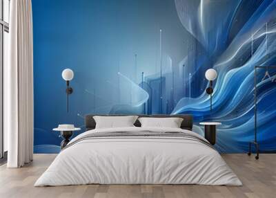 ai generative wavy abstract background with smooth lines Wall mural