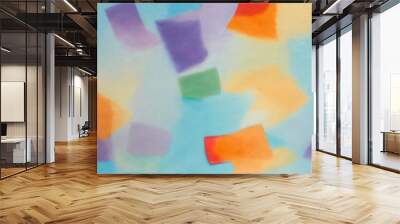 soft light blue, purple, orange, yellow and green texture background Wall mural