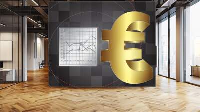 financial background with euro sign Wall mural