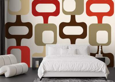 mid century style seamless pattern Wall mural