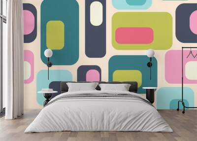 mid century style seamless pattern Wall mural