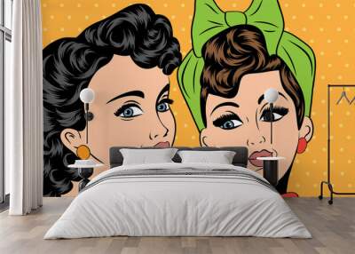 pop art retro women in comics style that gossip Wall mural