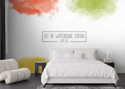 Set of color vector watercolor stains Wall mural