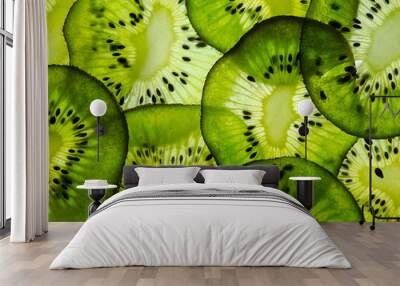 Bio Natur  kiwi fruit  good for health lots of vitamins with macro photo  Wall mural