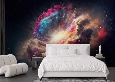 ai midjourney generated fantasy illustration for the big bang, explosion of universe Wall mural