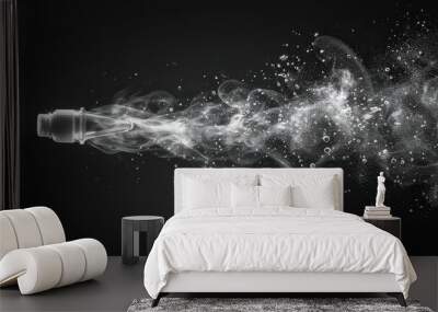 isolated white fragrance aerosol texture abstract cosmetic haze isolated on black water spray effect realistic cosmetic mist transparent atomizer splash modern illustration.stock photo Wall mural