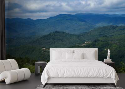 Mountain landscape along the Cisa pass, Italy Wall mural