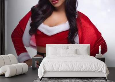 beautiful female santa, AI generated Wall mural